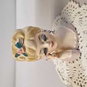 VINTAGE MCM Inarco 1961 E480 Mini Lady Head Vase Planter 3 1/2" Tall